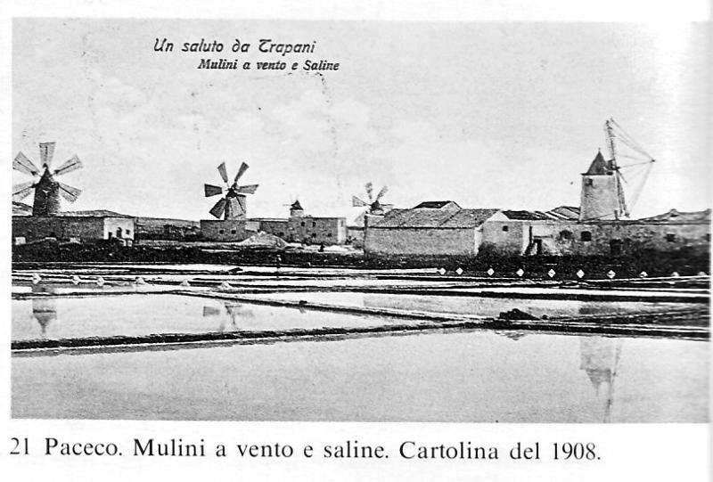 Vecchia Trapani 448 - Trapani - Salina e Mulini a vento - anno 1908.jpg